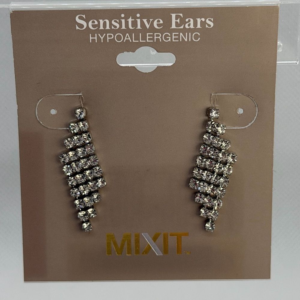 3For$20 Mixit Silver Diamond-Shaped Earrings